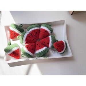 Crochet Keychain Watermelon Handmade Fruit Keychain Crochet Bag handmad Keychain
